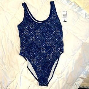 Blue bandanna bodysuit